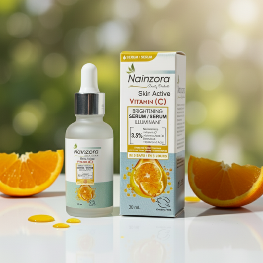 Nainzora Vitamin C + Hyaluronic Acid Serum | Best Serum for Glowing Skin & Hydration 
